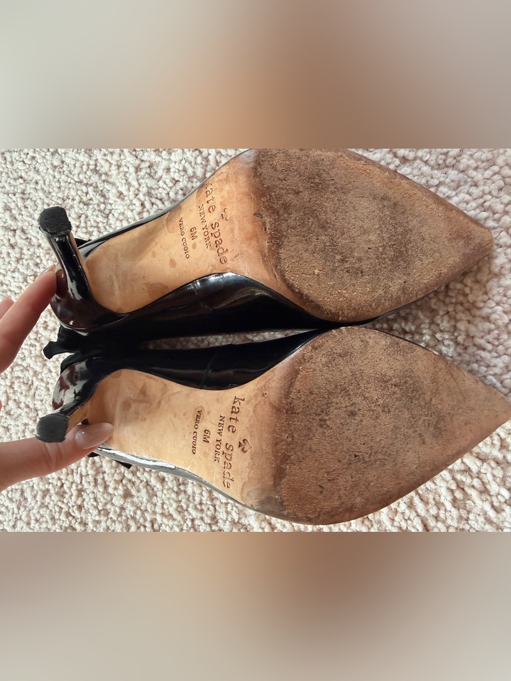 kate spade Black Patent Scallop Pointed-Toe Stiletto Heels with Back Bow - Picture 6 of 14